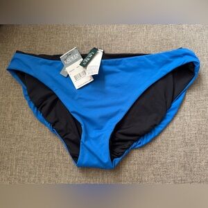 Ralph Lauren Royal Blue/Black Reversible Luxurious Bikini Bottom Size 6 NWT